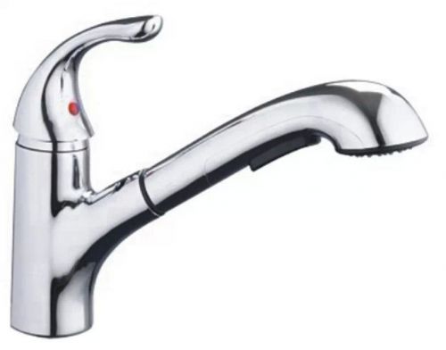 Pull-out spray brushed-nickle single lever swivel spout kitchen faucet for sale