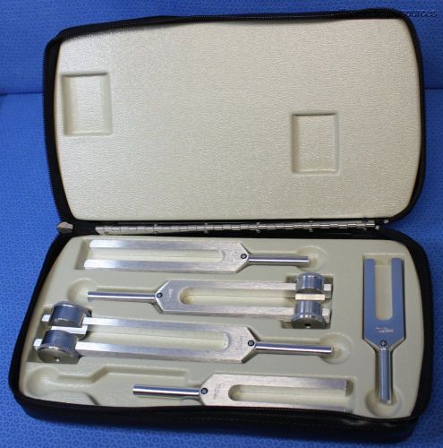 MILTEX 5-Piece Tuning Fork Set Aluminum Alloy Dented Case