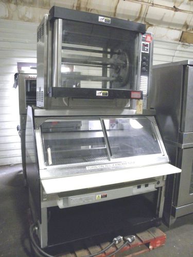 Bki combination chicken ribs dr-34 rotisserie tswg-4 self serve heated display for sale