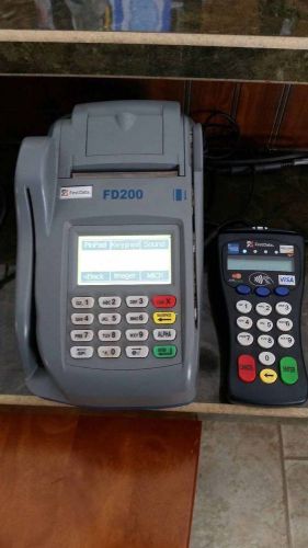 FIRST DATA FD200 CREDIT DEBT CHECK WRITER TERMINAL W/ FD-30 SCANNING PIN PAD