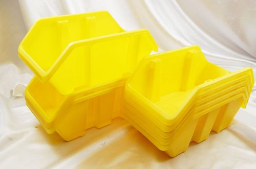 8 pack of  Yellow  Stack &amp; Nest Storage Bins  Stackable Organize   12&#034; X 6  5/8&#034;