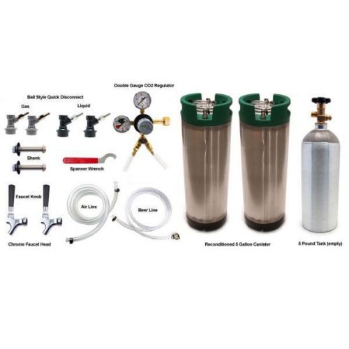 Two tap refrigerator conversion kit for homebrew - beer making draft kegerator for sale