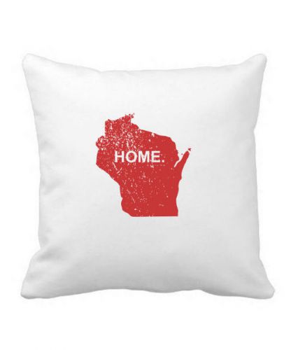 Wisconsin Home State Pillow (distressed print)