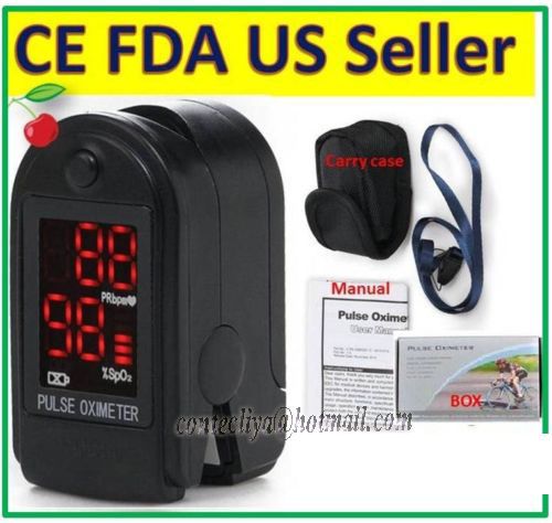 USA seller CE&amp;FDA CMS50DL Fingertip Pulse Oximeter,SPO2,PR Monitor,Black Color