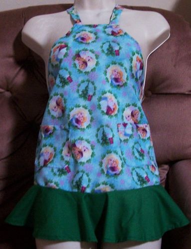 Hand Made SM  FROZEN childs APRON gr.  avialable in M&amp;L WILL PERSONALIZE 6239S