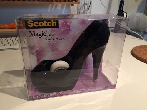 Scotch Magic Black High Heel Stiletto Heel Pump Tape Dispenser New!