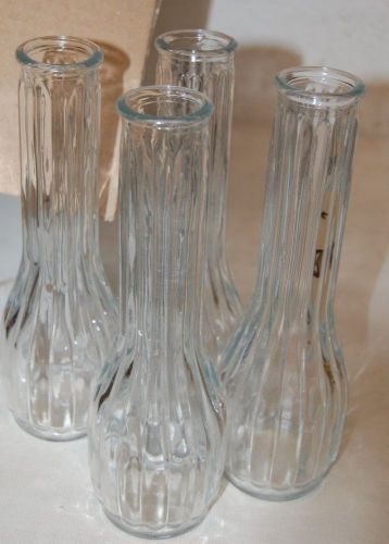 Hoosier Clear Fluted Glass Bud Flower Vase