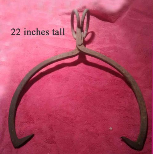 Large 22&#034; Tall Antique Vintage Primitive Ice Block Tongs From Our FARM