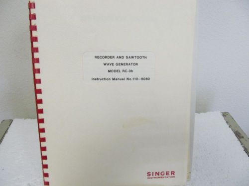 Singer RC-3b Recorder &amp; Sawtooth Wave Generator Instruction Manual w/diagram