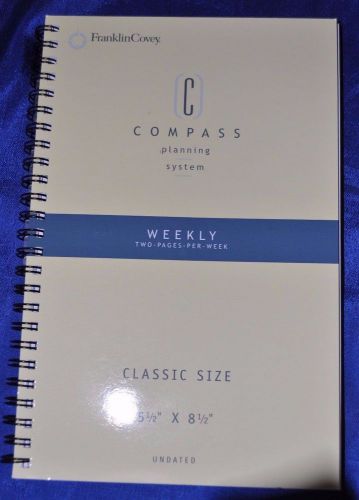 Franklin covey undated spiral bound weekly planner 2/pgs. per week 5.5 x 8.5&#034; for sale
