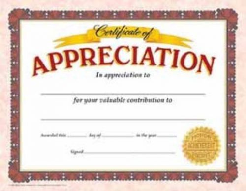 Certificate of Appreciation Classic Certificates