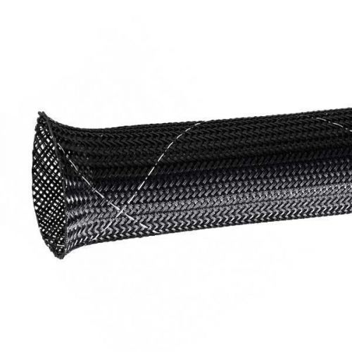 Clean cut fr braided sleeving, black, 1/2&#034;, flame retardant (63-1050) 20ft for sale