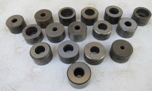 Lot of 16 iron metal worker dies die punches punch - 1-13/16&#034; base diameter for sale