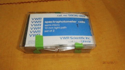 VWR Spectrophotometer Cells Simi-Micro 10mm light path Set of 2Cat.No 58016-469