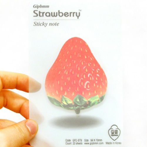Red Strawberry Fruit Design Memo Pad Sticky Notes / A Set of 20 sheets 56x70 MM
