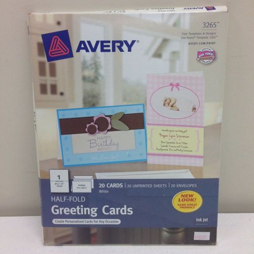 Avery 3265 Half-Fold Greeting Cards for Inkjet Printers, 5.5 inches x 8.5 inches