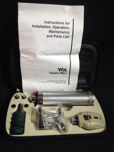 Welch Allyn Otoscope Opthalmoscope Diognostic Kit Portable Battery Operated