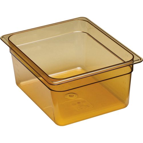 CAMBRO 1/2 GN HIGH HEAT FOOD PAN, 6&#034; DEEP, 6PK AMBER 26HP-150