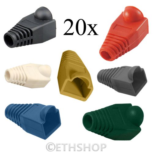 20x rj45 cat 5 5e lan ethernet network cable wire end connector plug cover boots for sale