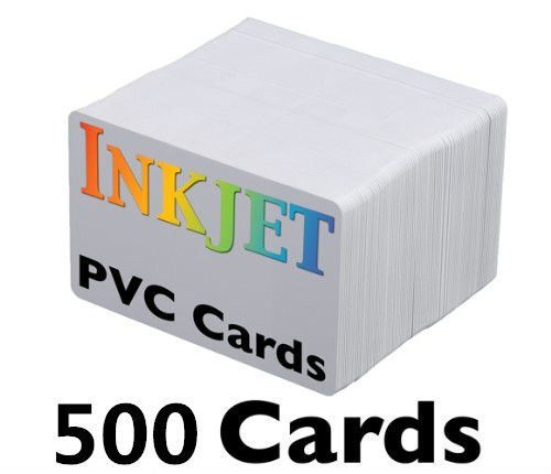 500 PVC Cards 30 Mil - ID Printer - Blank White, Credit Card size