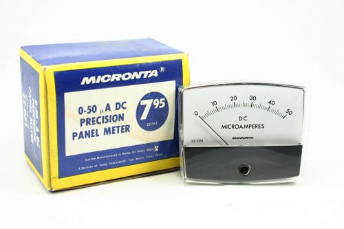 Vintage Micronta VU Precision Panel Meter (0-50) Model# 22-051 - NOS