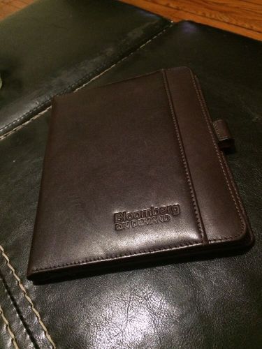 Brown Leather Checkered Cutter &amp; Buck Bloomberg on Demand Portfolio Writing Pad