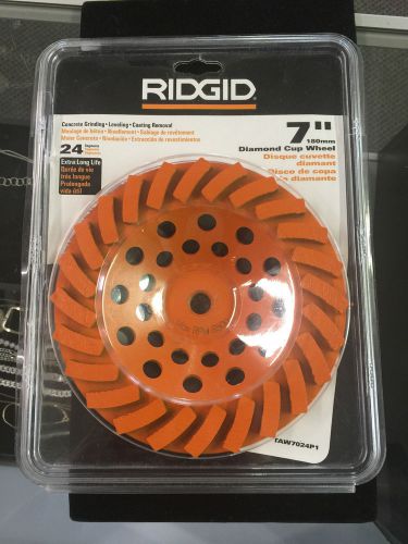 Ridgid 7&#034; Diamond Cup Wheel Turbo 24 Segment Orange