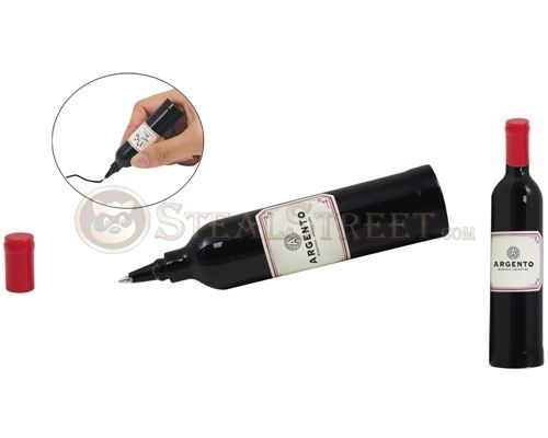Realistic Argento Wine Bottle Shaped Soft Ball Point Pen
