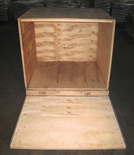 Large WOOD SHIPPING CRATE Collapsible HEAVY DUTY STEEL REINFORCED