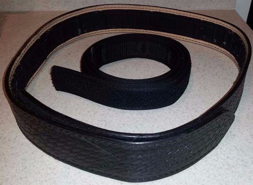 Velcro duty belt basket weave xl black 2 belts in one uncle mikes. for sale
