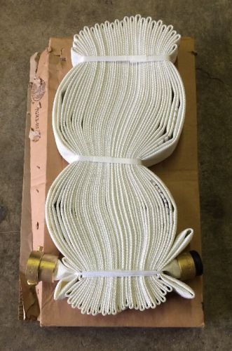New national nh-r fire hose 100 ft x 1.5&#034; single ply with brass end couplings for sale