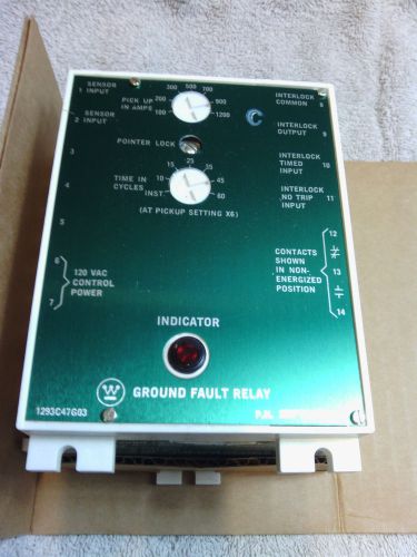 Westinghouse 255P156H03C Ground Fault Relay with Electrical Reset