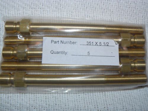 Lot of 5 ppe brass plug extension #351 solid brass 1/4&#034; npt pipe extension for sale
