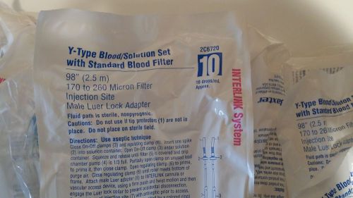 Baxter y-type blood/solution set with standard blood filter set of 26 for sale