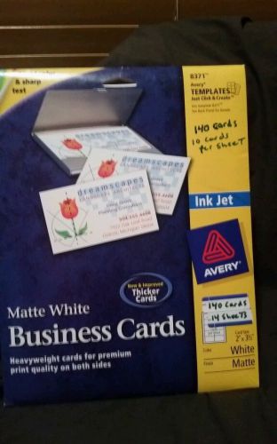 Avery 8371 Business Cards, Inkjet, 2&#034;x3-1/2&#034;, 140/PK, White