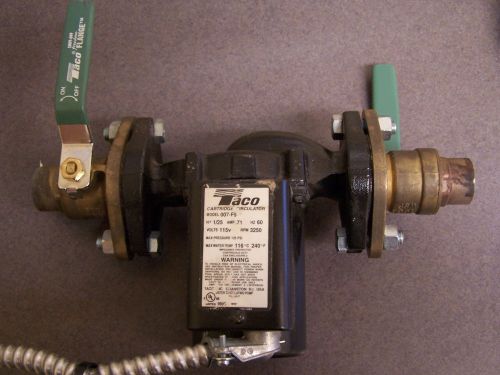 Taco 007-F5 Cast Iron Circulator Pump 1/25 HP Black With wiring 1&#039; ball valves