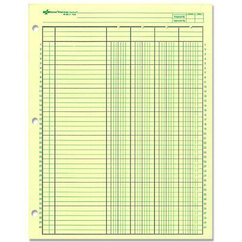 National Brand Analysis Pad, 4 Columns, Green Paper, 11 x 8.5 Inches, 50 Sheets