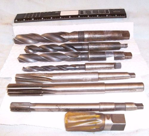 LOT 8 PC VERY LARGE DRILL BITS + CUTTER TOOLING 17/32 57/64 1 13/64 55/64 HUGE