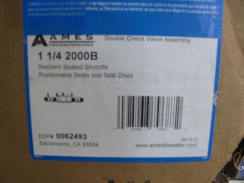 Ames 2000b 1-1/4 double check backflow preventor for sale