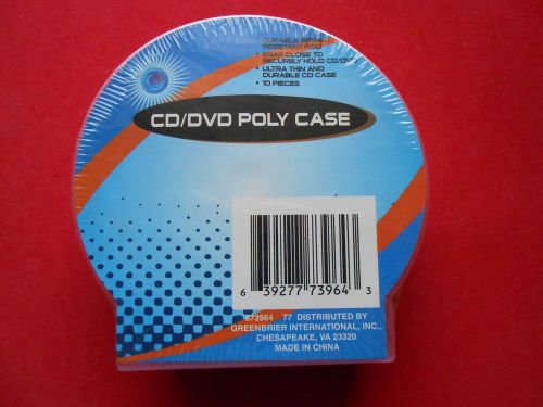 10 CD/DVD Poly Case Ultra thin Multi colored new