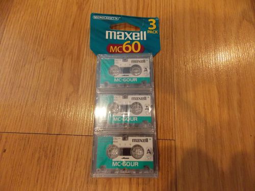Maxell MC60 3 Pack MICROCASSETTES New &amp; Sealed