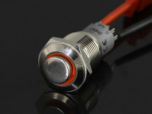 16mm Momentary Metal Illuminated Push Button - Orange LED DIY Maker Seeed BOOOLE