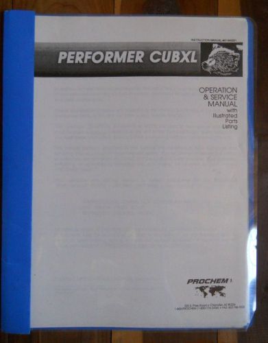 Prochem performer cubxl truckmount carpet cleaning machine service manual for sale