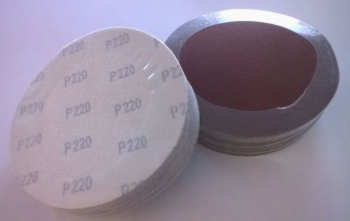 6 &#034; 220 grit Velcro Backed Sandpaper - Aluminum Oxide - 50 pack NEW