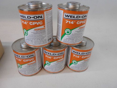 Five 1 Quart Cans Weld On 714 Orange Heavy Bodied Medium Setting CPVC Cement