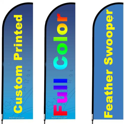 Customized Feather Flags 12&#039; Full Color Swooper Flag Only, 3oz Polyester