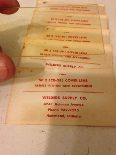 Lot Of 5 Welders Supply Vintage Clear Plastic Cover Lens 2x4 Ironworkers