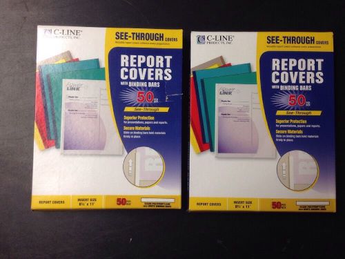 C-LINE PRODUCTS INC REPORT COVERS W/BINDING BARS BOX OF 50 NO.32457 (LOT OF 2)