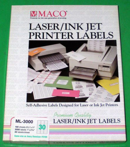 New 3000 Maco White Shipping Address Labels Laser Inkjet Ink Printer 5160