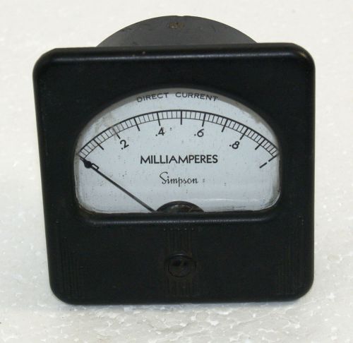 Simpson 0-1 Milliamperes DC Panel Meter  Ham Radio